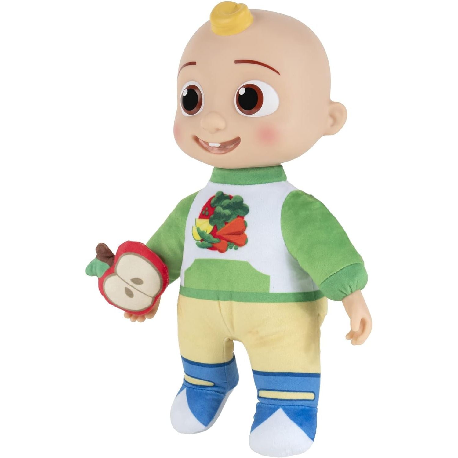 CoComelon Snack Time Features JJ Doll with Red Apple Plush - Plays Sounds, Phrases, and Clips of ‘Yes Yes Vegetables Song’