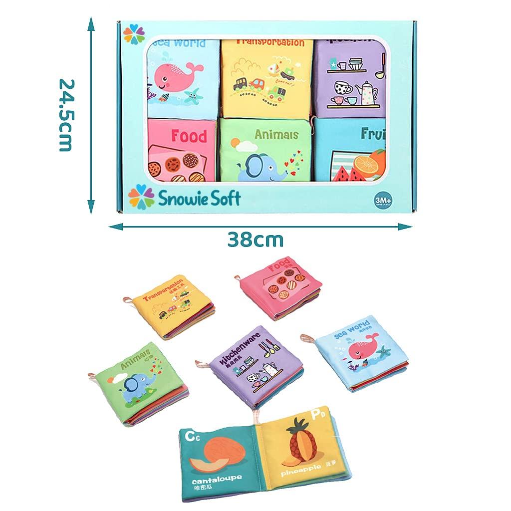 SNOWIE SOFT 6Pcs Baby Books Set, Safe Nontoxic Biteable Cloth Book,Early Learning Babies First Books - BumbleToys - 2-4 Years, Boys, Girls, Toy Land