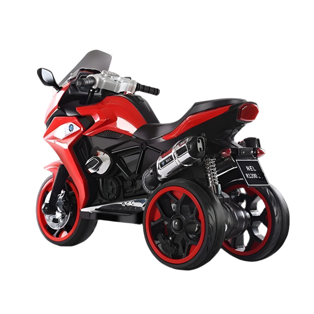 6V Electric Ride-On Motorbike for Kids – Dual Motors, Light-Up Wheels – Red