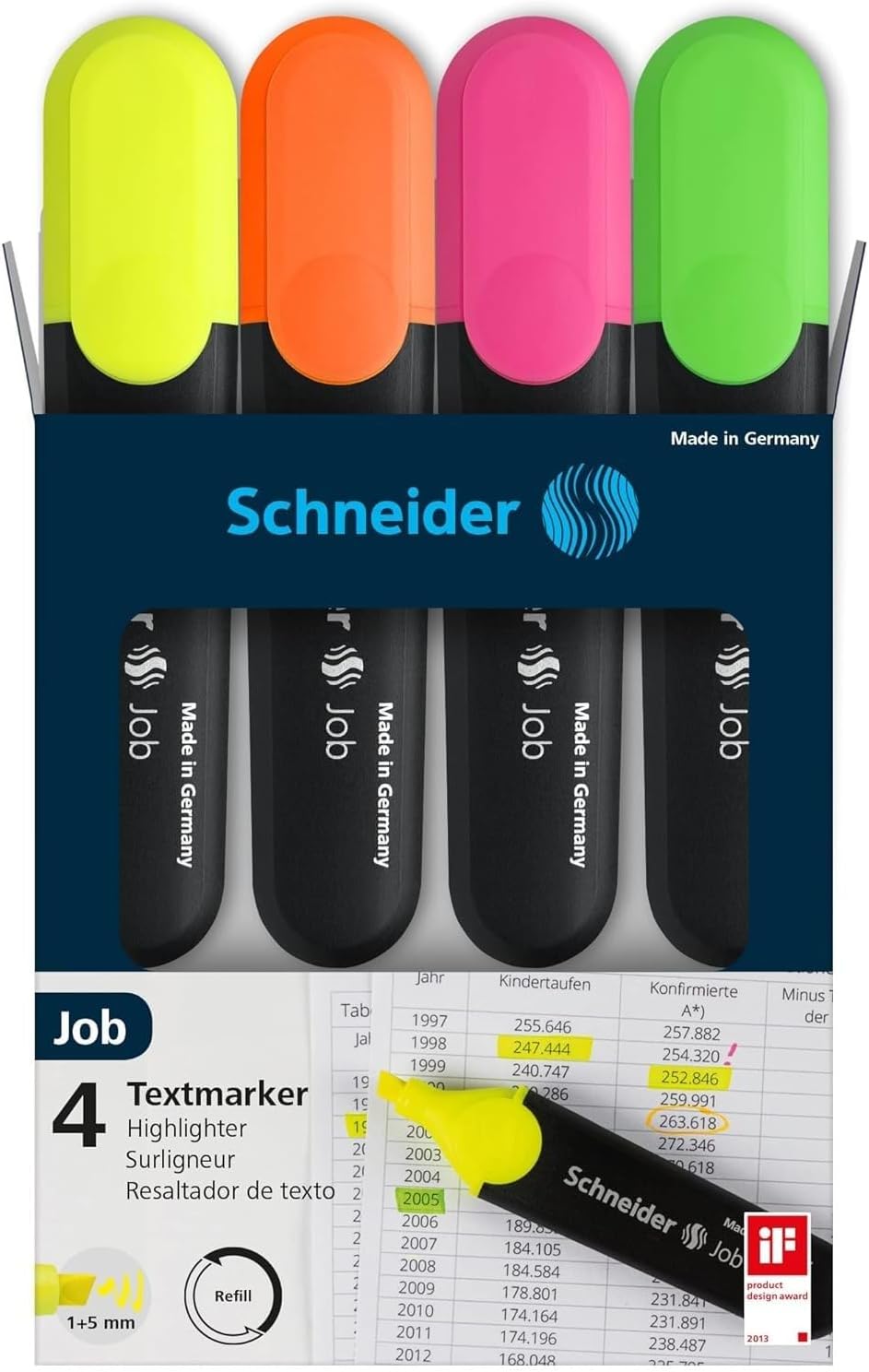 Schneider Highlighter job assorted wallet 4 pieces