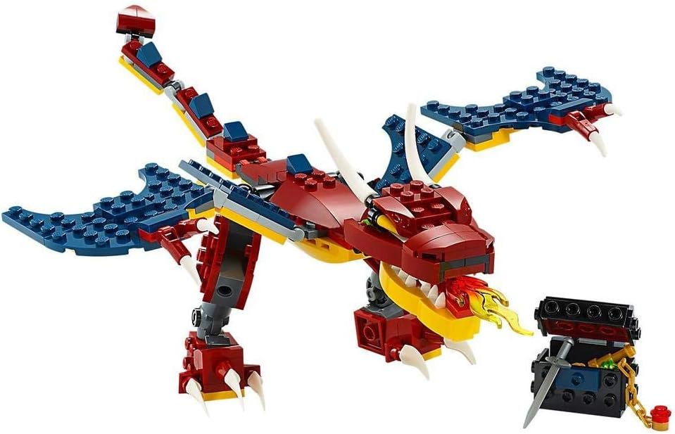LEGO 31102 Creator 3in1 Fire Dragon Building Kit, لعبة بناء رائعة للأطفال
