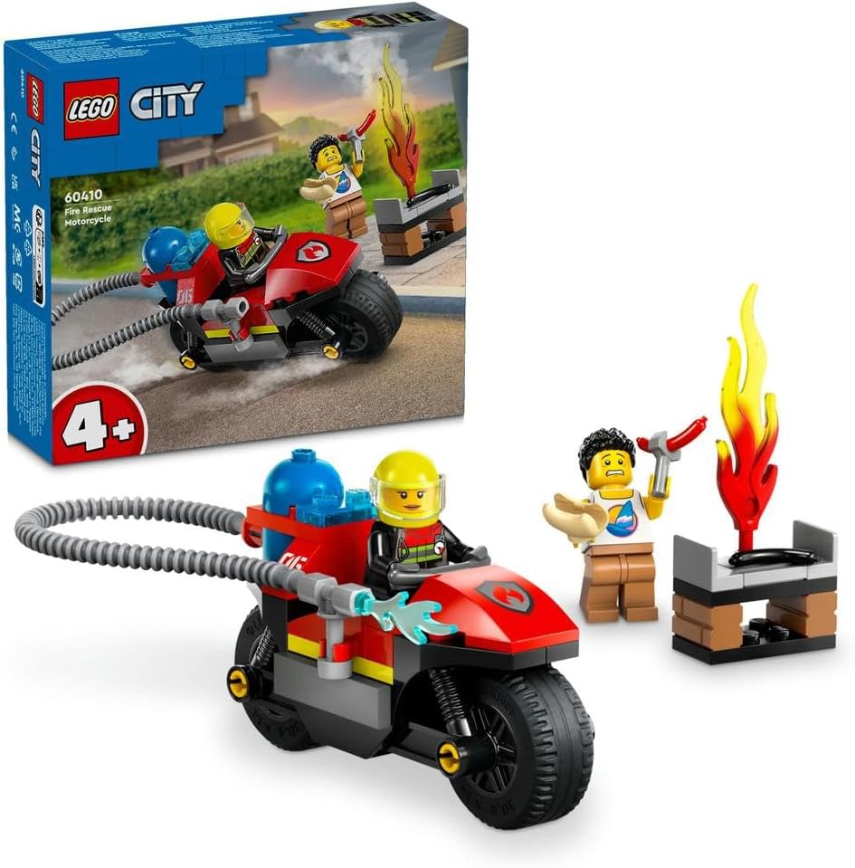 LEGO® 60410 City Fire Rescue Firefighter & Bike Playset for Kids