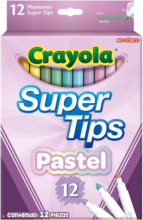 Crayola Bright Supertips Pastel Edition, Pack of 12