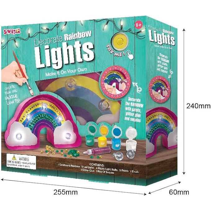 Sew Star Decorate Your Own String Lights LED Kit -Rainbow SS-19-045, 8+