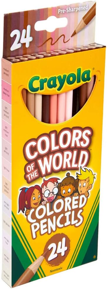 Crayola Colours of the World Coloured Pencils, Pack of 24, Assorted Multicultural Colours in Skin Tones