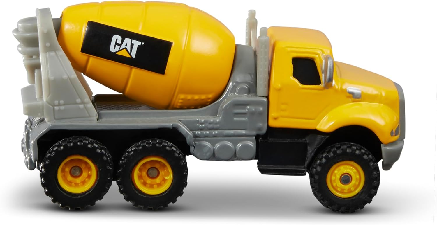 مجموعة من 3 مركبات معدنية مصبوبة من CAT Construction Toys - شاحنة قلابة/خلاطة أسمنت/مجرفة للأعمار من 3 سنوات فما فوق