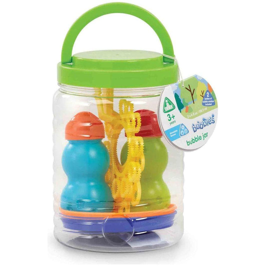 ELC Early Learning Centre Bubble Jar Play Set – Includes 2 Bottles of Bubble Solution & Assorted Bubble Wands – Outdoor Activity Toy for Toddlers and Kids Ages 3+
