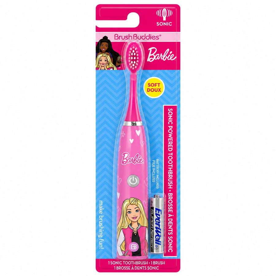 Brush Buddies Barbie Battery Operated Electric Toothbrush for Kids – Soft Bristles & Sonic Power