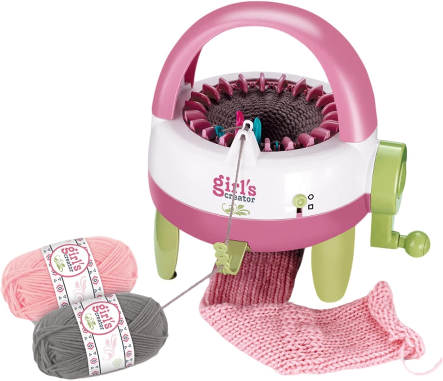 Girl's Creator Knitting Machine - 22 Needle Smart Weaver Circular Knitting Loom for Kids - DIY Knitting Kit for Scarves, Hats, and Leg Warmers