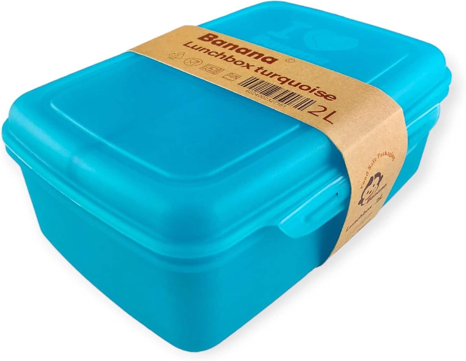 Banana Divided Lunch Box With Splitter 2L – Turquoise