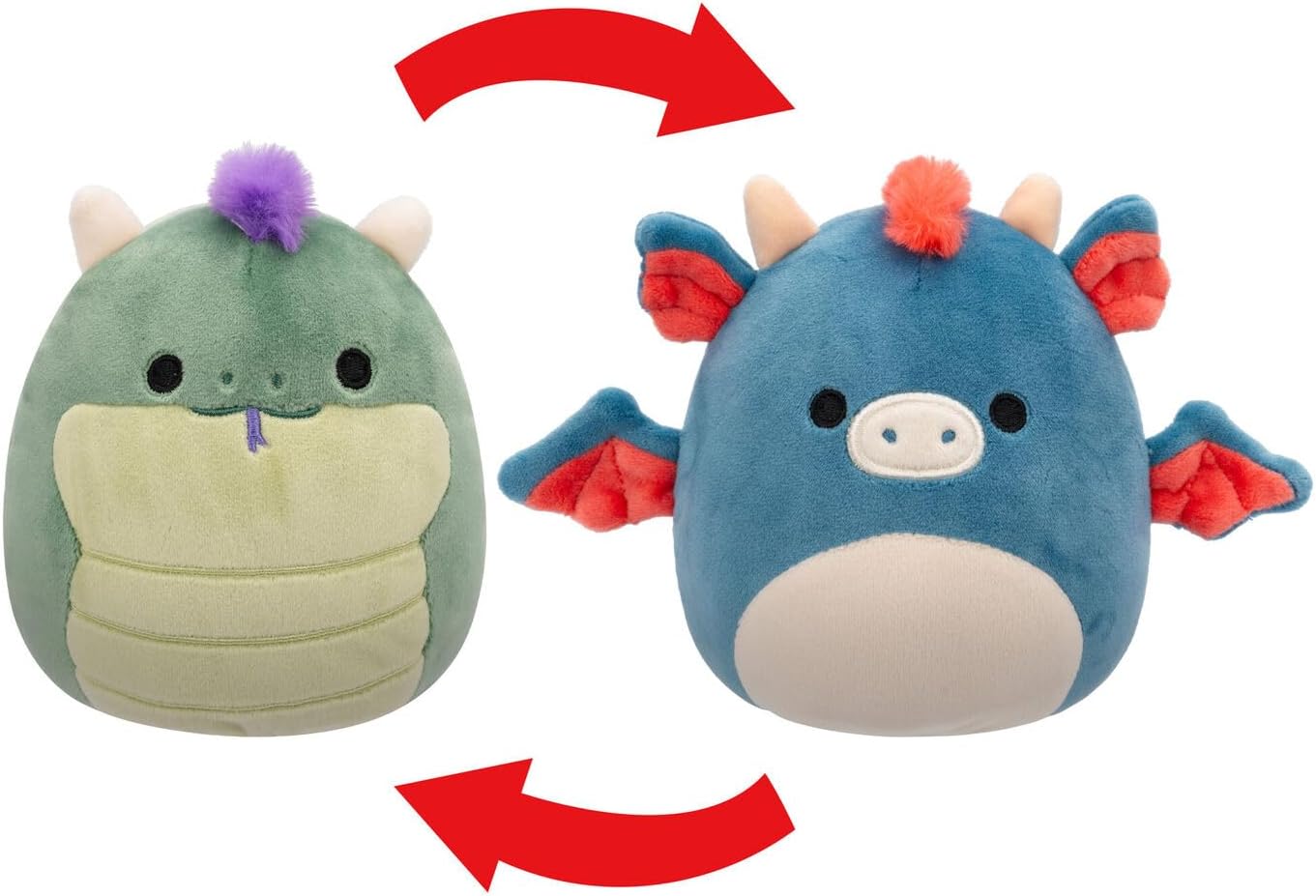 Jazwares Squishmallows Flip-A-Mallows Magtus and Carin Plush Toy, 5-Inch Size, Multicolor