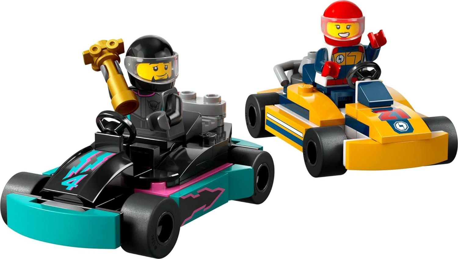 LEGO 60400 City Go-Karts and Race Drivers Toy Playset, 2 Driver Minifigures, Racing Vehicle Car Toy, Fun Race Car Toy Gift.