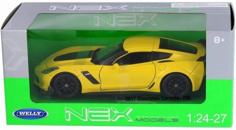 سيارة Welly Nex Die-Cast المعدنية النموذجية بمقياس 1:24-2017 Chevrolet Corvette Z06