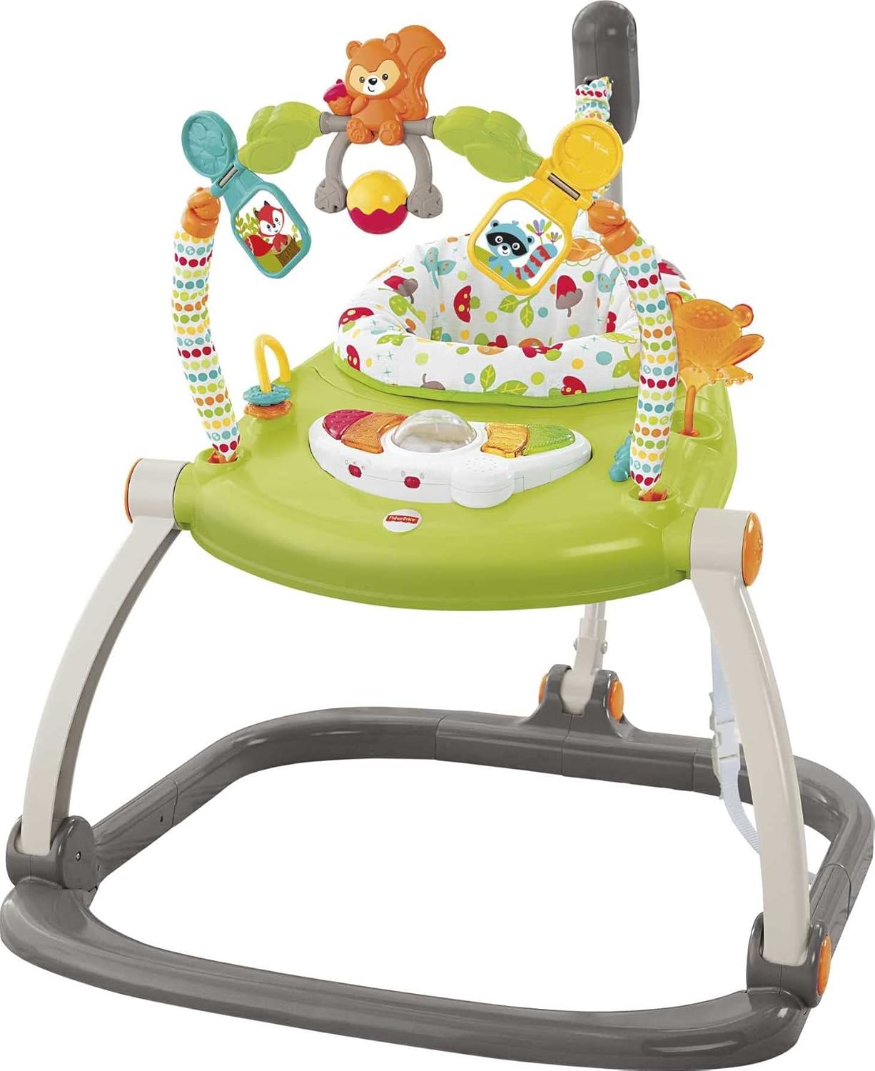 Fisher-Price Woodland Friends SpaceSaver Jumperoo | Baby Activity Center Bouncer with Lights, Music, & Folding Frame | Infant Jumper for 6 Months+