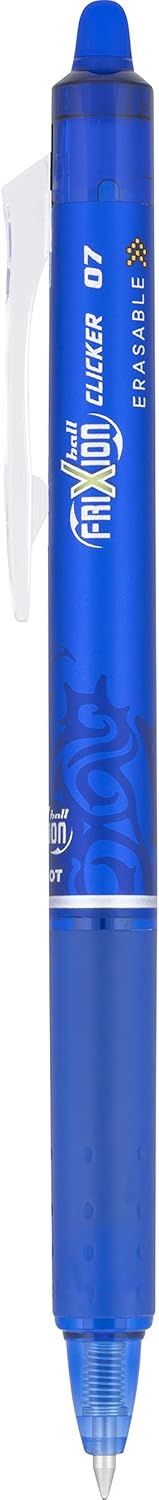 أقلام Pilot Frixion القابلة للمسح - عبوة من 6 أقلام حبر زرقاء + 4 عبوات إضافية - أقلام Frixion Clicker القابلة للمسح - قلم حبر جل قابل للسحب - رأس رفيع 0.7 مم يستخدم لـ Rocketbook وNotebook