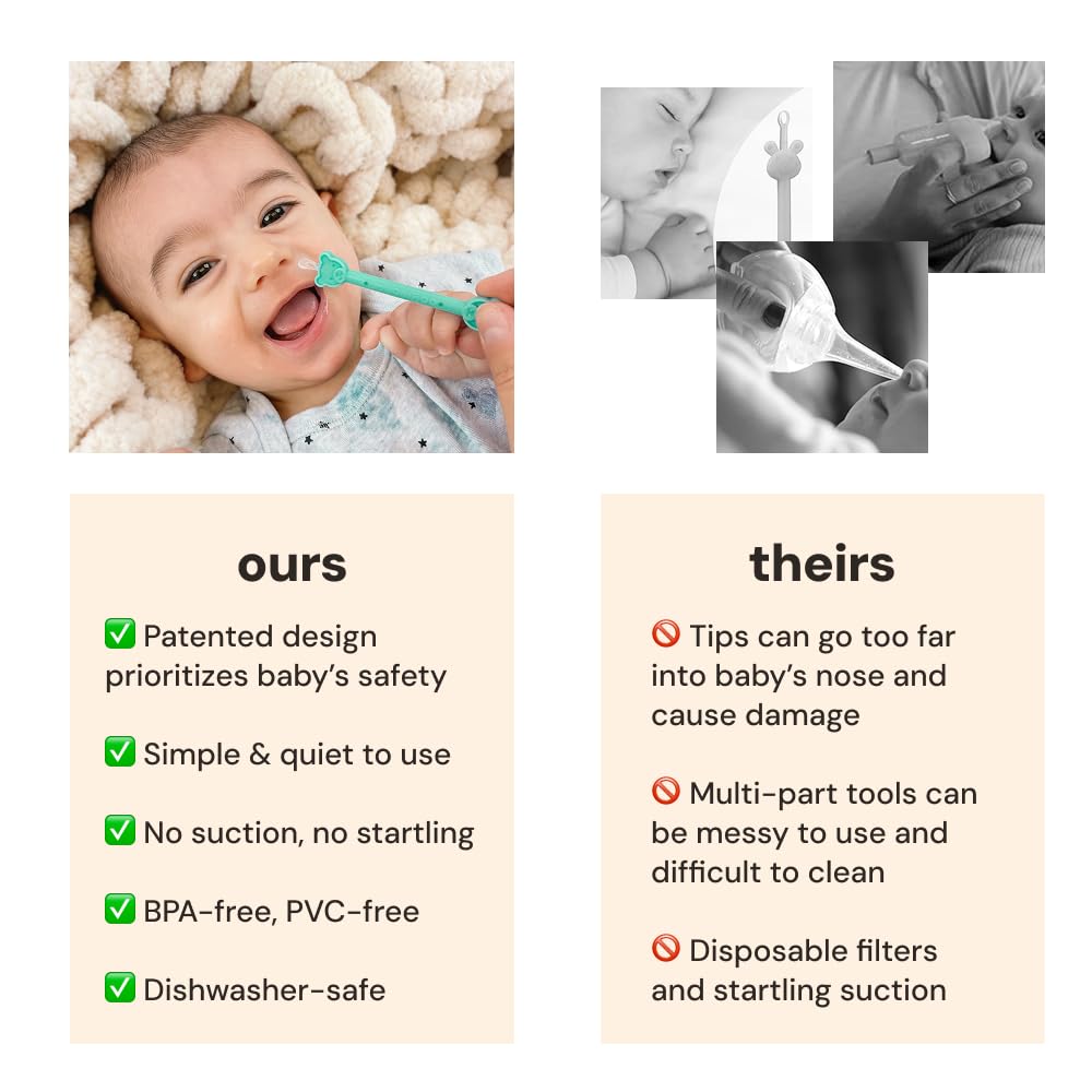 oogiebear Baby Nose Cleaner & Ear Wax Removal Tool - Safe Booger & Earwax Removal for Newborns, Infants