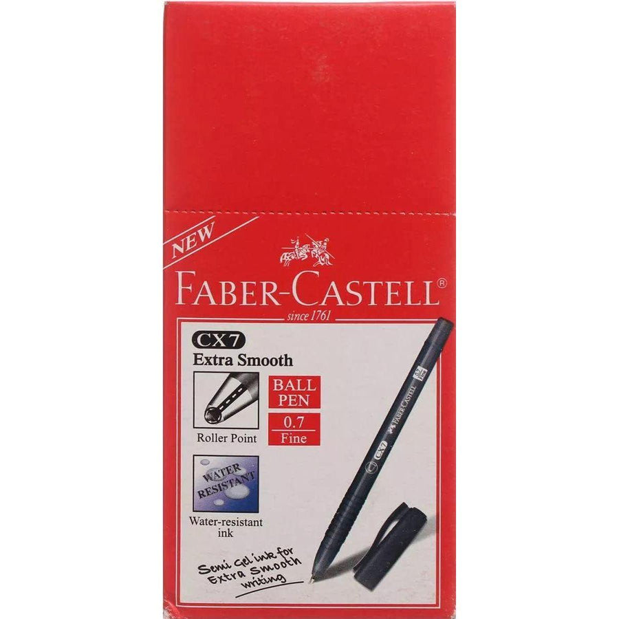 Faber-Castell CX-7 Ballpoint Pen (0.7mm, Set of 10 Pieces, Black)