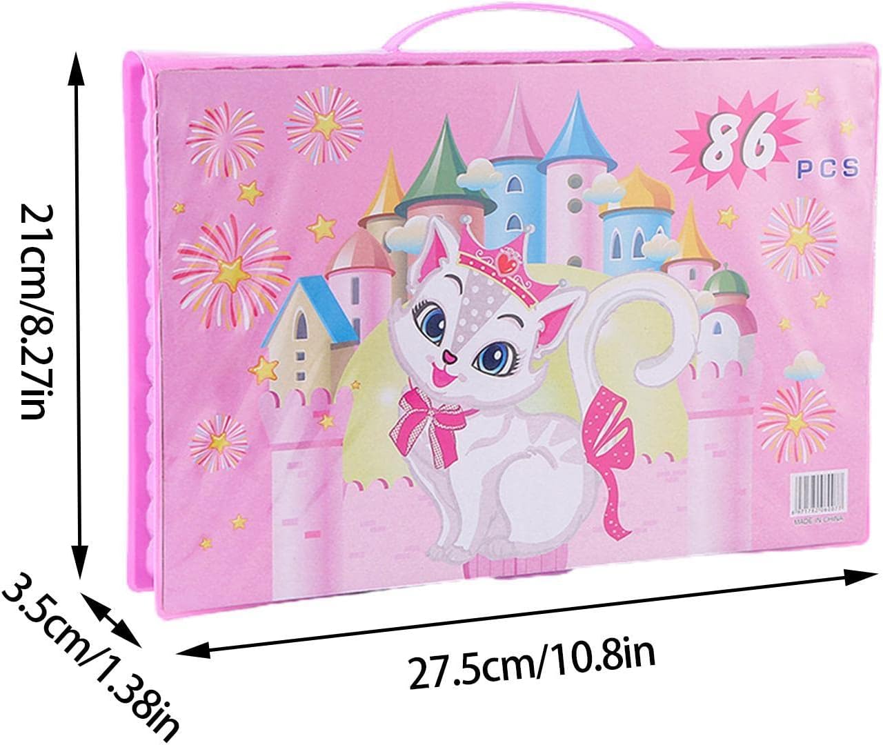 Coloring Kit 86 Pieces Double Sided Trifold Easel Art Set for Kids