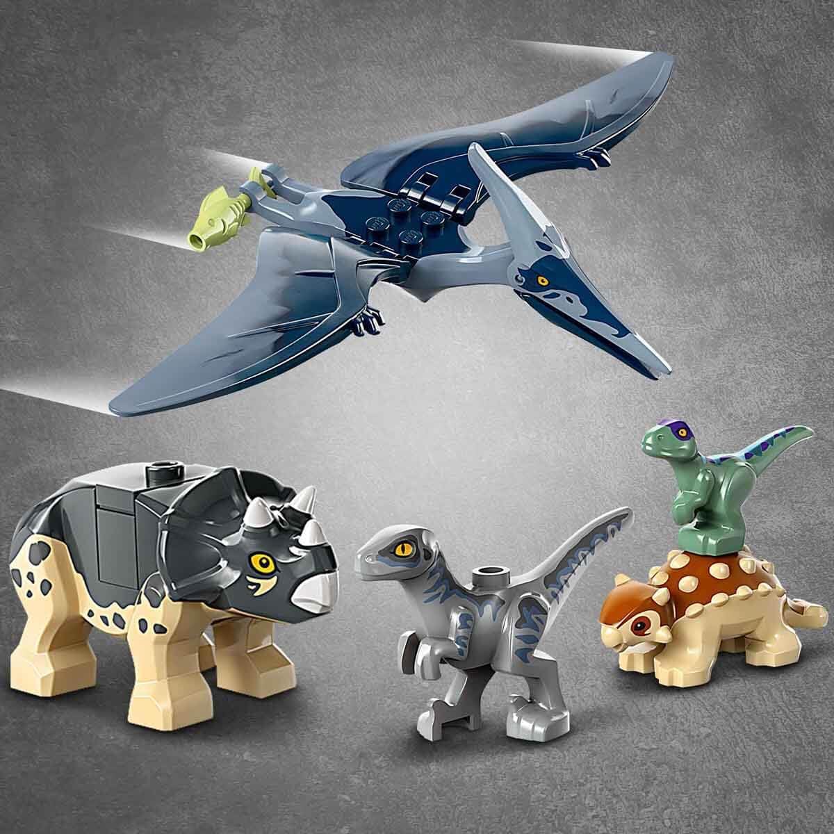 LEGO 76963 Jurassic World Baby Dinosaur Rescue Centre Set for Kids, Mini Triceratops, Ankylosaurus and Velociraptor Figure
