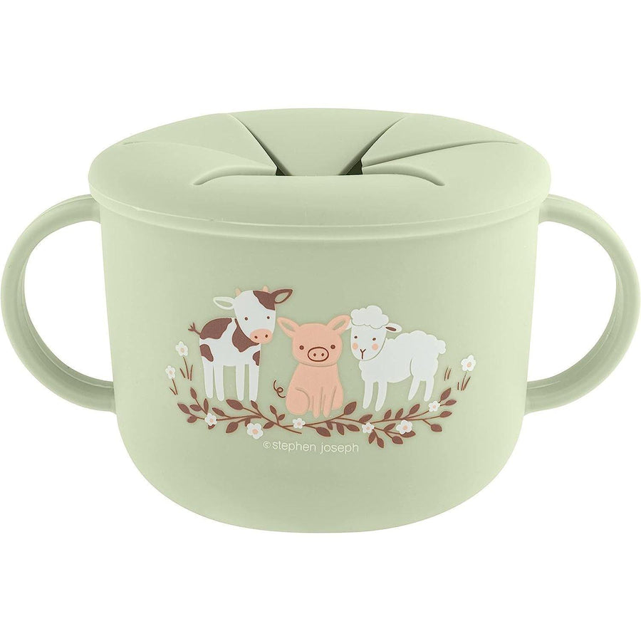 Stephen Joseph Silicone Snack Cup with Spill-Resistant Lid – Farm