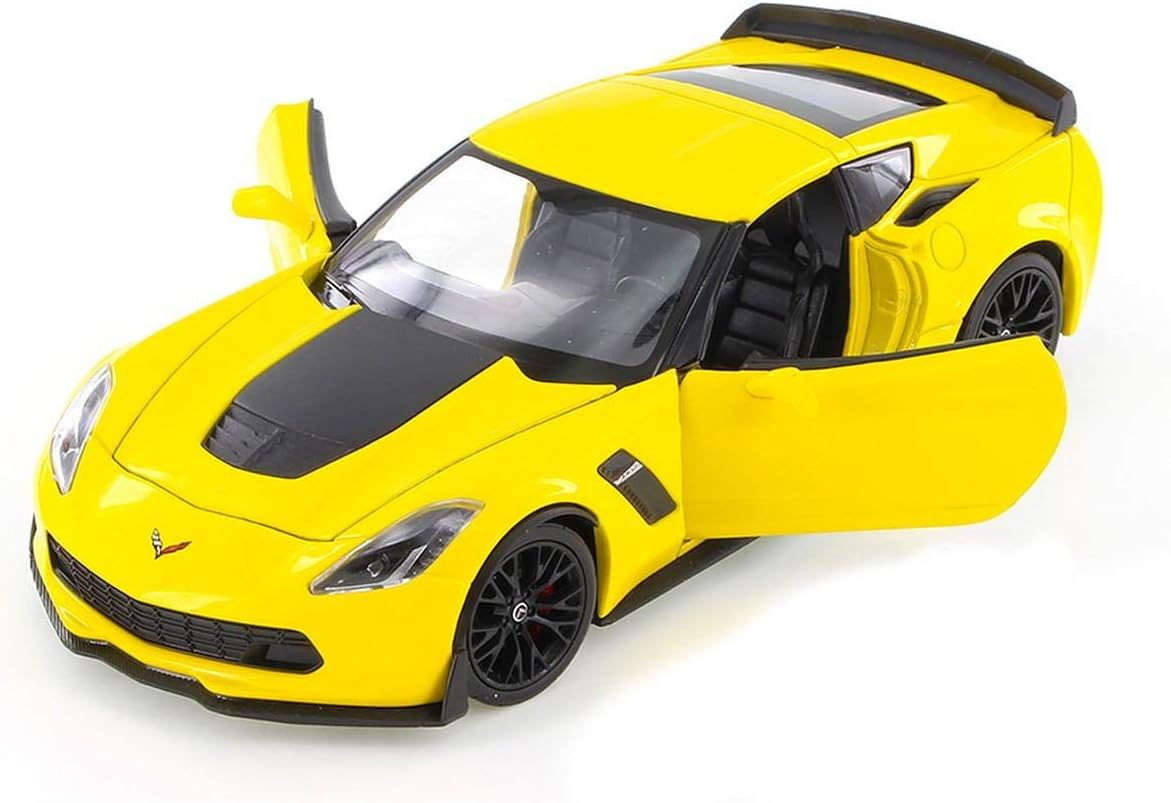 سيارة Welly Nex Die-Cast المعدنية النموذجية بمقياس 1:24-2017 Chevrolet Corvette Z06