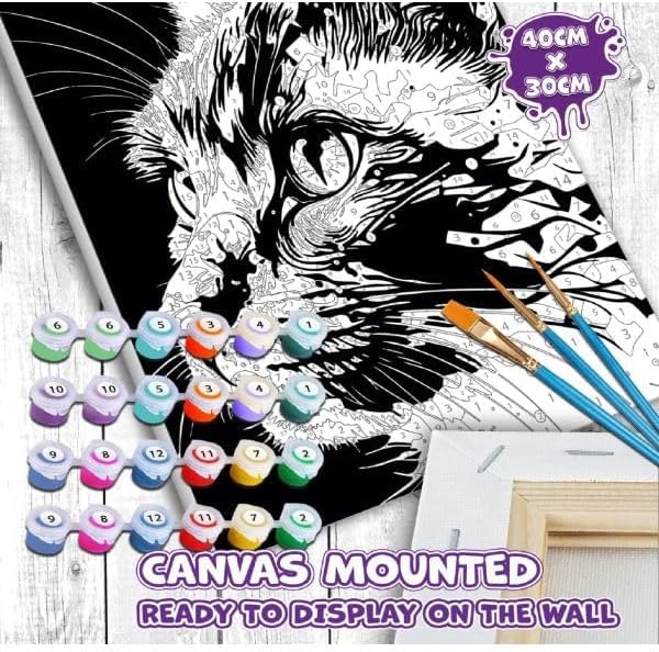 Splat Planet cat Pop Paint By Numbers 40 x 30cm