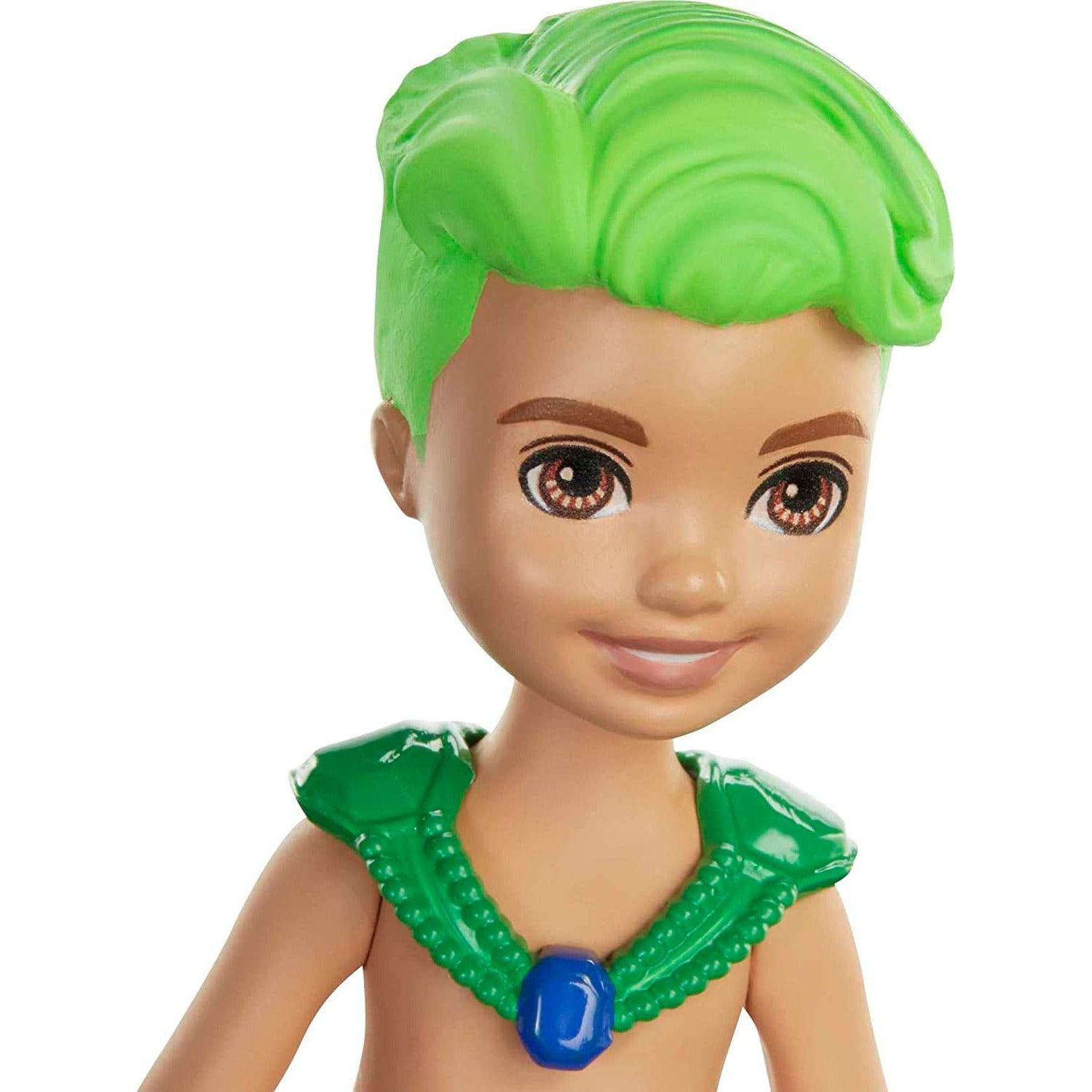 Barbie Dreamtopia Chelsea Merboy Doll with Green Hair & Tail - BumbleToys - 5-7 Years, Barbie, Dreamtopia, Fashion Dolls & Accessories, Girls, Mermaid, Pre-Order