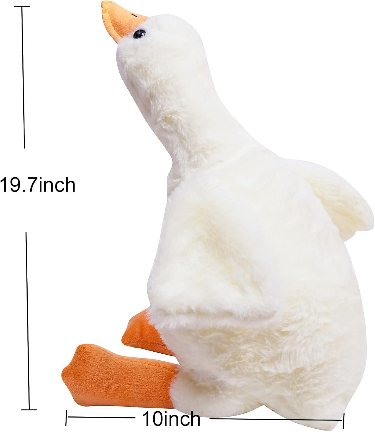 Goose Stuffed Animal Cute Swan Plushies Big Duck Plush Toy for Girls Boys Party Favors Birthday Gift (White) 90 cm