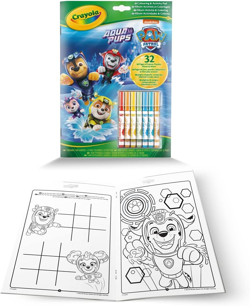 Crayola Paw Patrol Aqua Pups Color Wonder Coloring Pages & 7 Markers