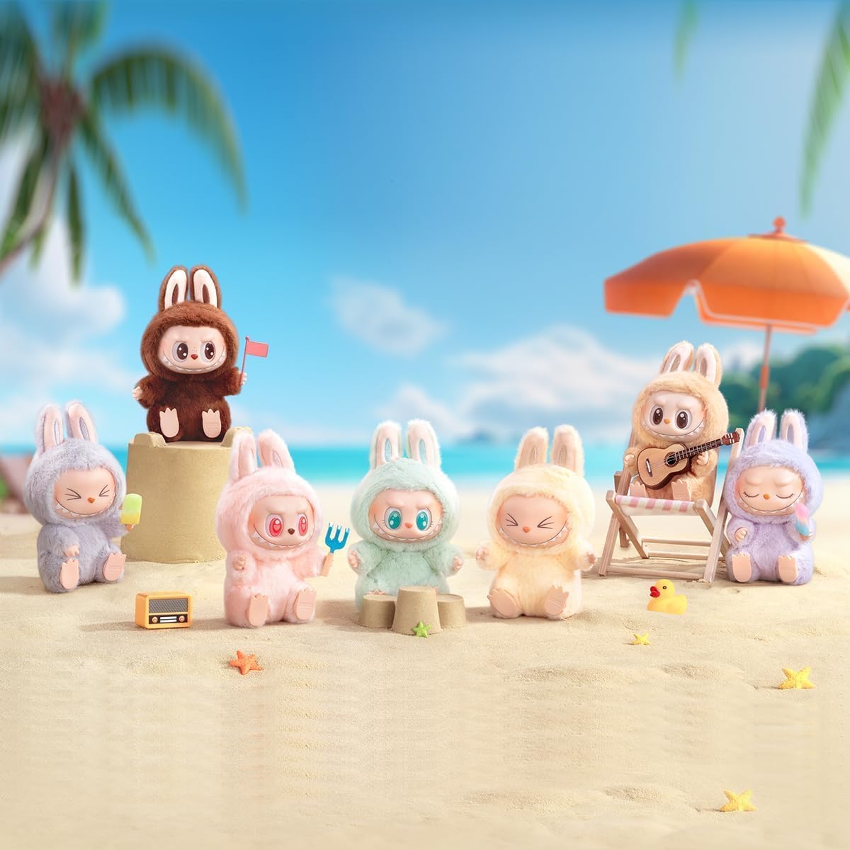 صندوق بوب مارت ذا مونسترز - هاف أ سيت المصنوع من الفينيل المحشو والمُغطى بالجلد، شخصيات ذا مونسترز بلايند بوكس