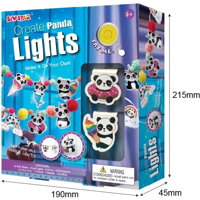 Sew Star Decorate Your Own String Lights LED Kit -Panda SS-19-038, 8+