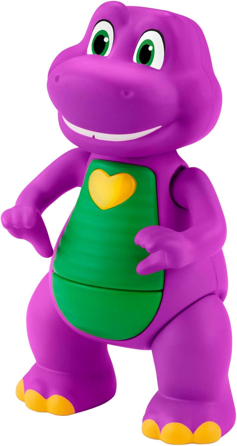 Barney Fisher-Price World Musical Toy Heart Hands Figure, 5.7 Inches Tall with Lights for Preschool Kids Ages 2+ Years