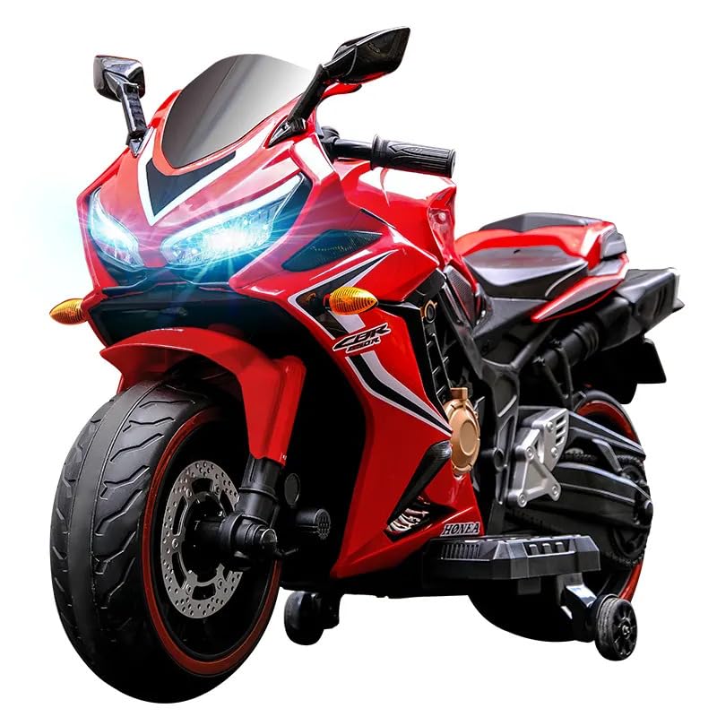 12V Sport-Style Kids' Electric Motorbike - Red