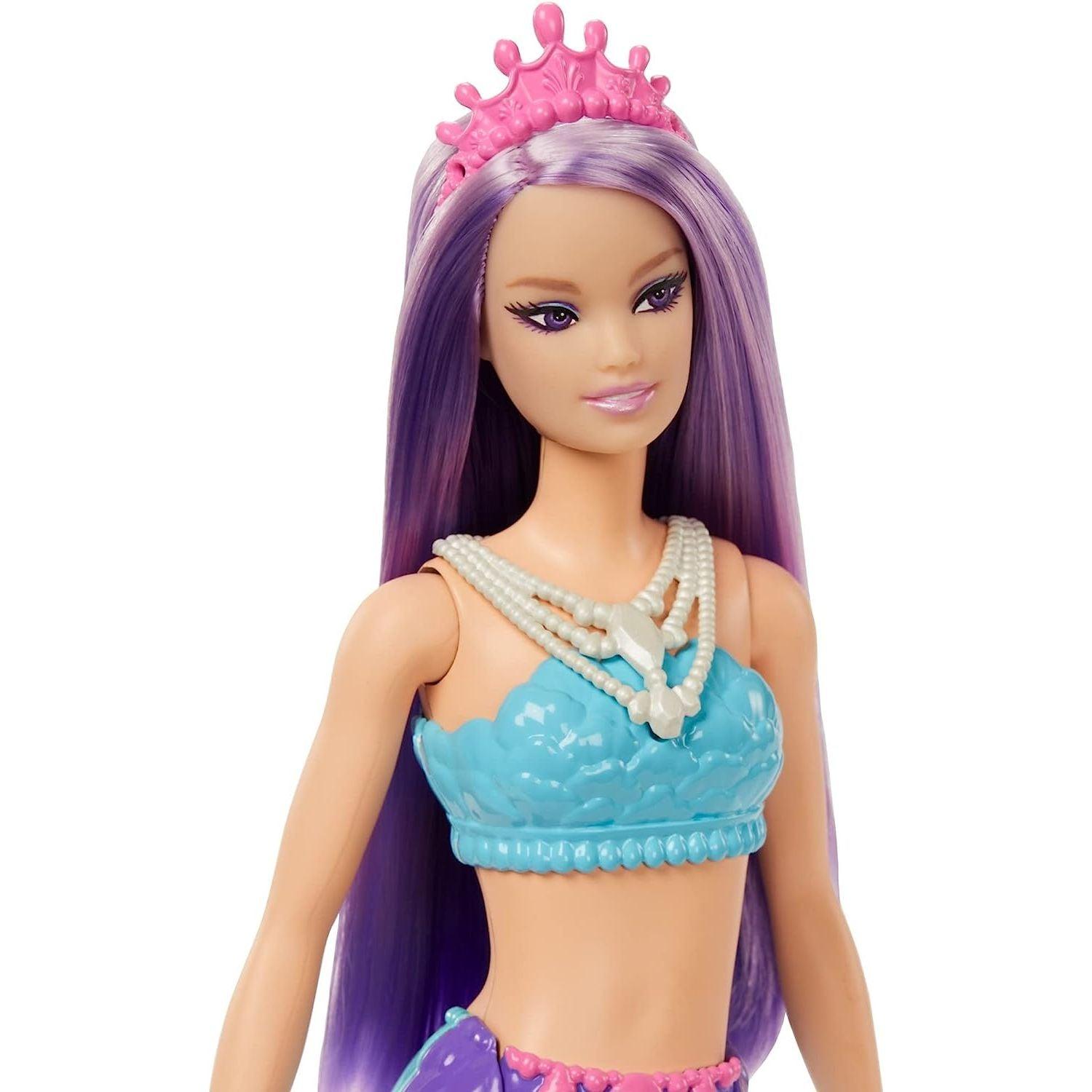 Barbie Dreamtopia Mermaid Doll with Purple Hair, Blue & Purple Ombre Tail & Tiara Accessory - BumbleToys - 5-7 Years, Barbie, Fashion Dolls & Accessories, Girls, Mermaid, Pre-Order