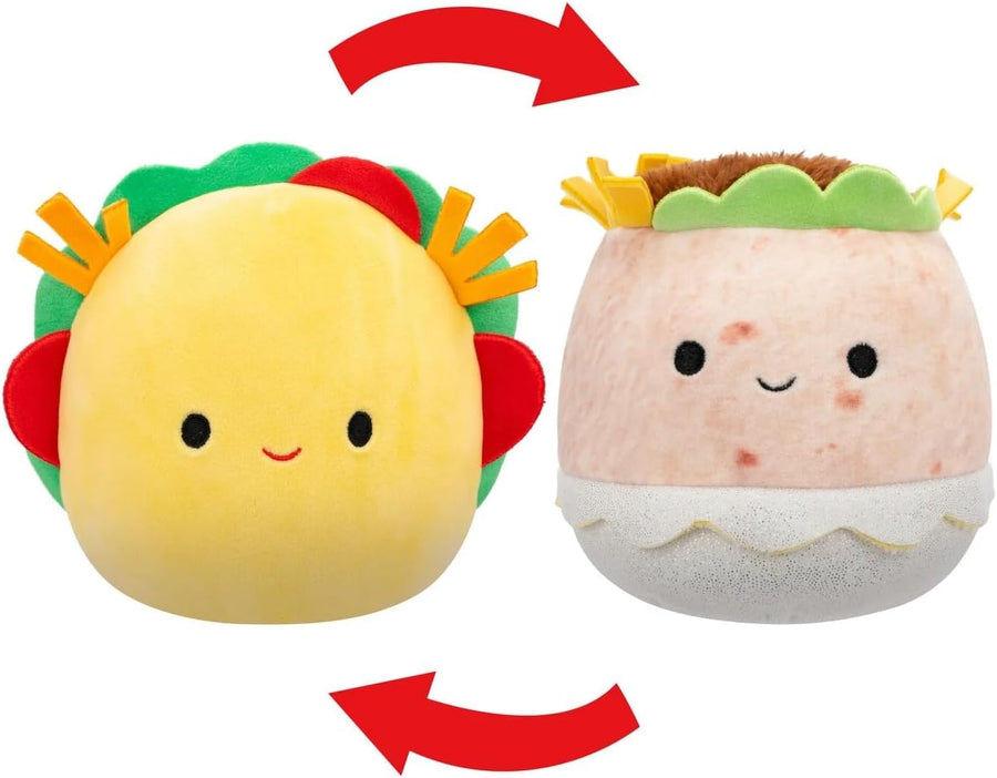 Jazwares Squishmallows Flip-A-Mallows Tex Taco Bernardo Burrito Plush Toy, 5-Inch Size, Multicolor