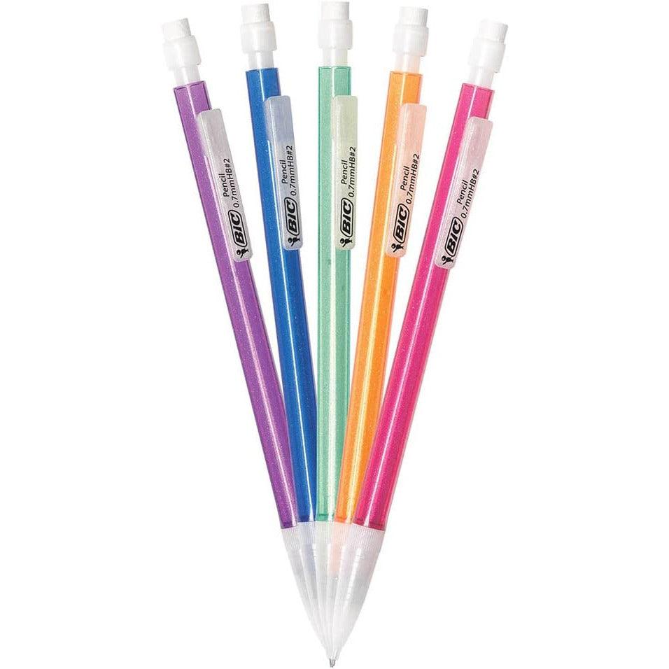 قلم رصاص ميكانيكي Xtra-Sparkle من بيك ، نقطة متوسطة (0.7 مم) ، تصميم ممتع مع أسطوانة ملونة ، عدد 15