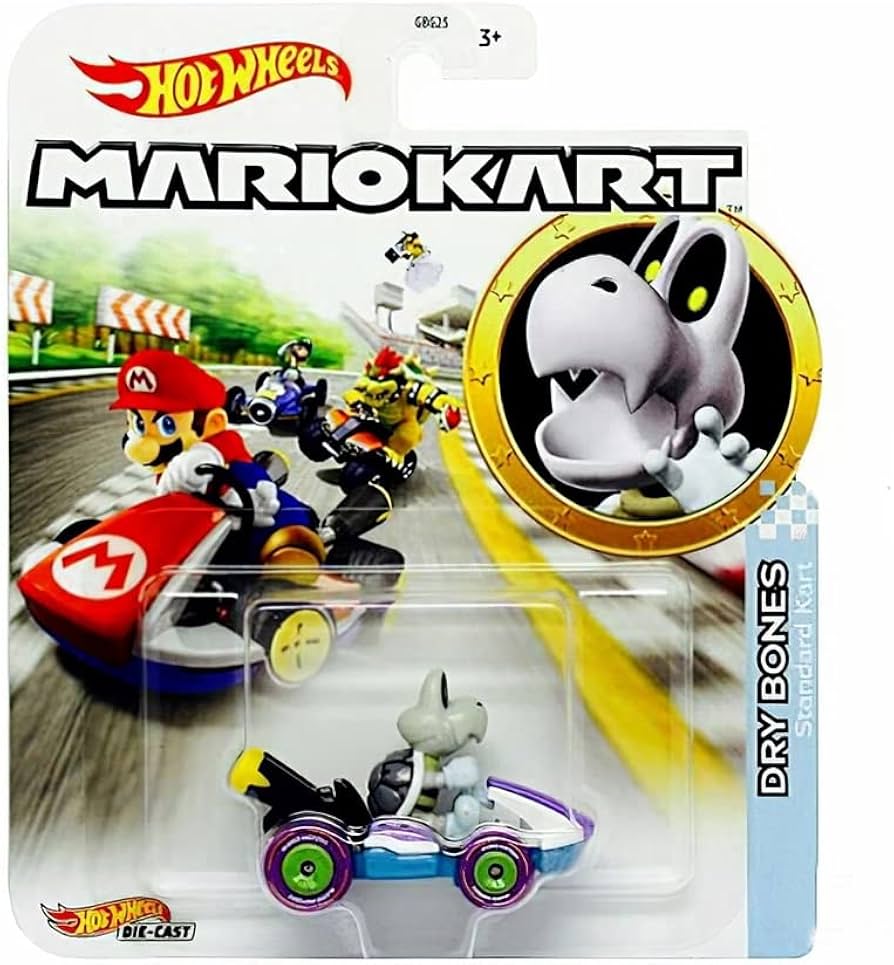 Hot Wheels Super Mario Character Cars 1:64 - Dry Bones Standard Kart