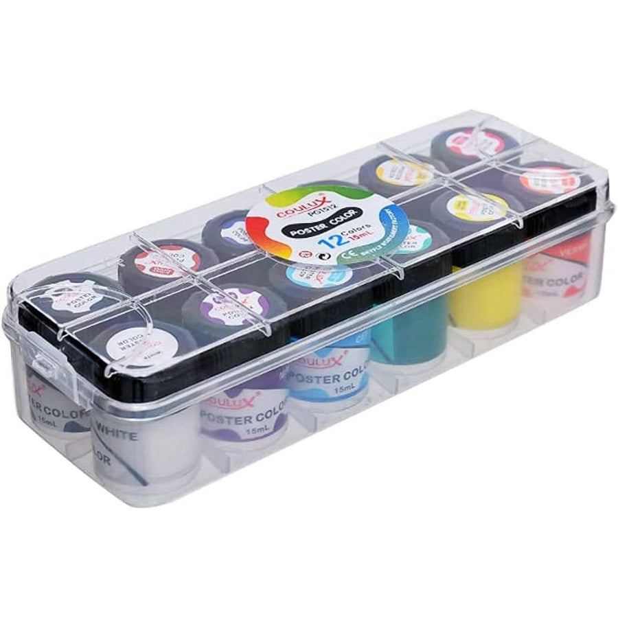 Bundle of coulux poster colors (15ml) pack of 12 pieces with royal artist