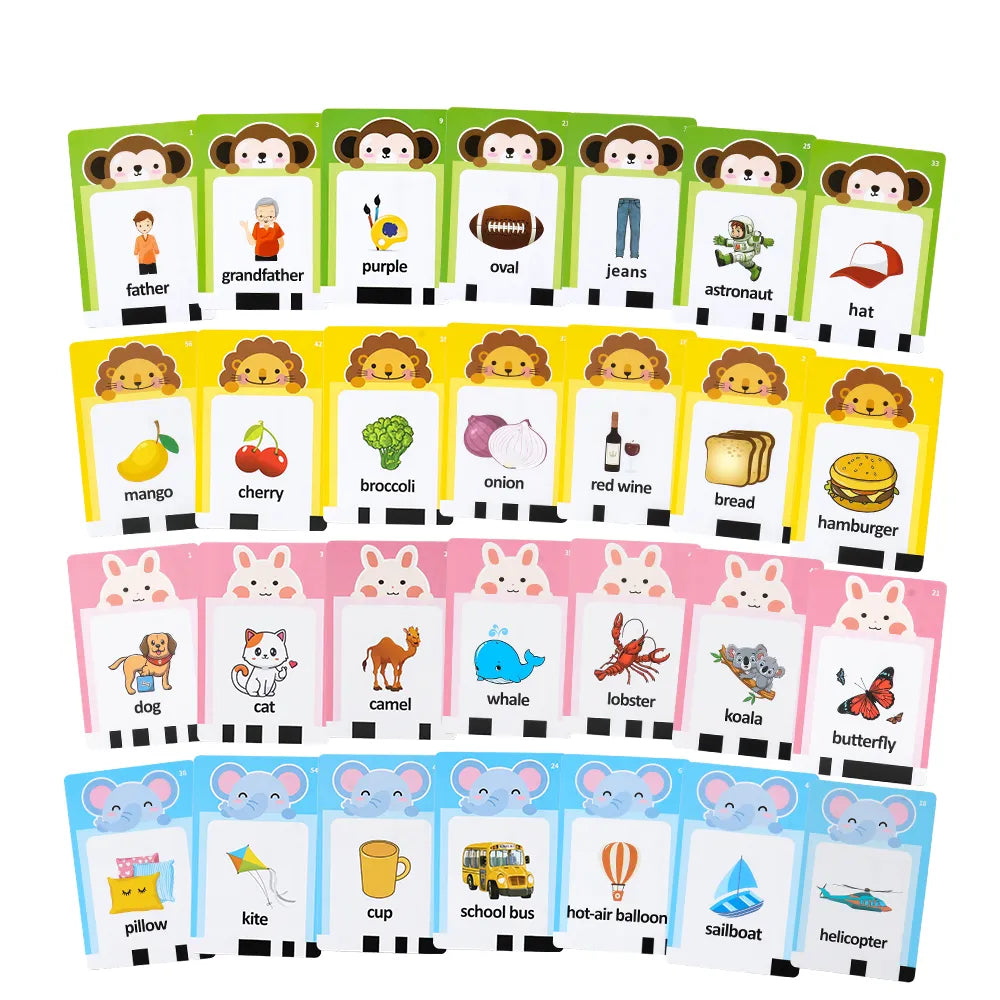 Talking Flash Cards Learning Toys Childhood Early Intelligent Education Audio Card Reading Learning English Machine with 224 Words