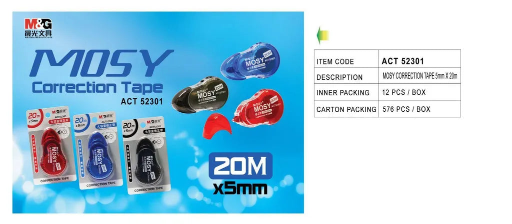 M&G Correction Tape ACT52301 ACT52371 Mosy 20meter x 5mm