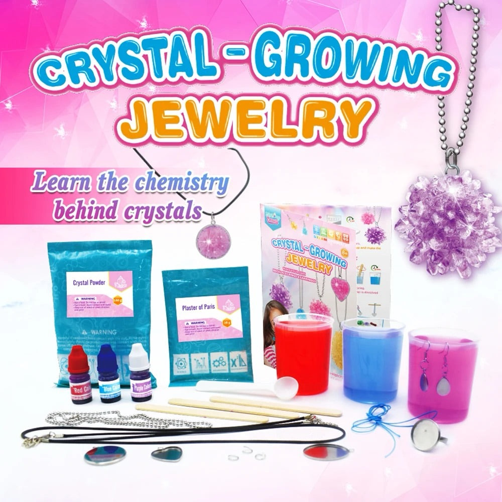 Livevie Crystal Jewelry Kit for Kids  Create 6 Sparkling Pendants & Earrings