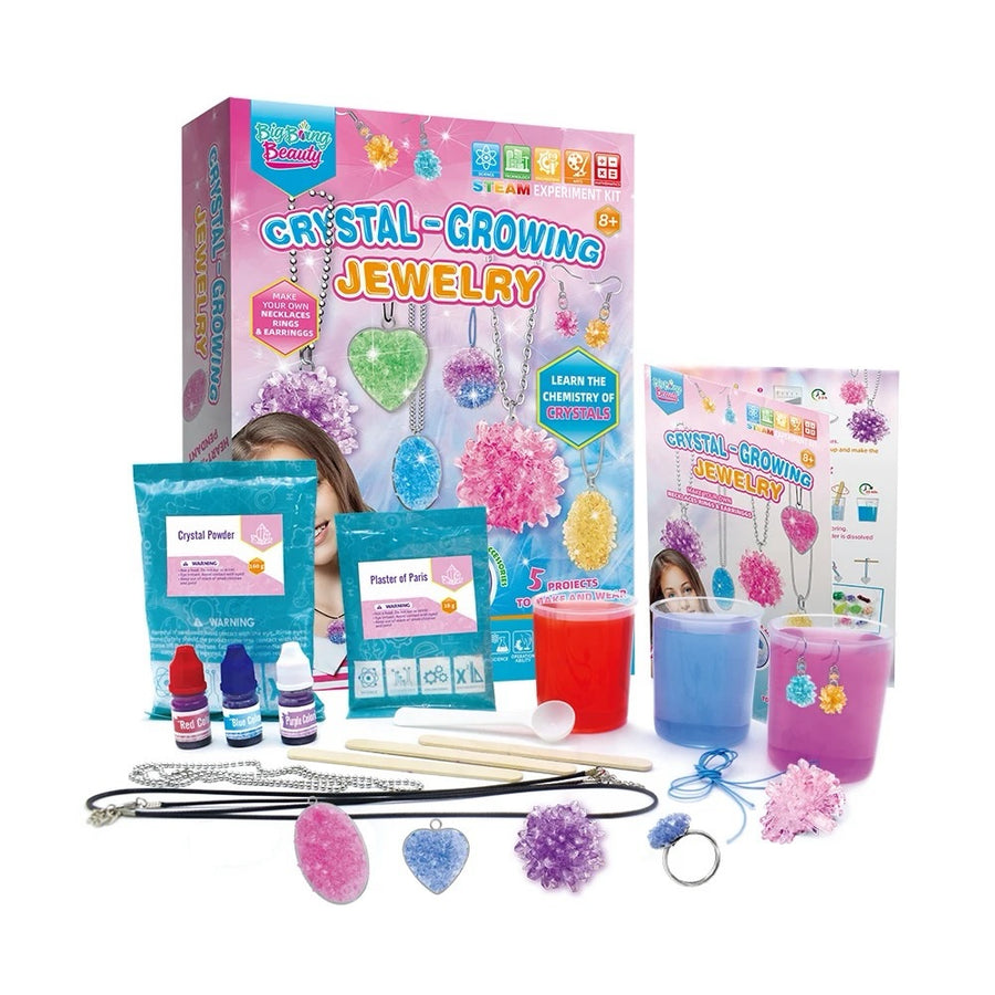 Livevie Crystal Jewelry Kit for Kids  Create 6 Sparkling Pendants & Earrings