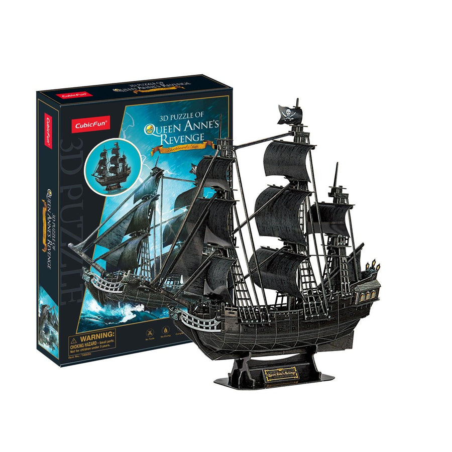 Cubic Fun The Queen Annes Revenge Ship Shaped 3D Puzzle (T4005h)- 180 Pieces