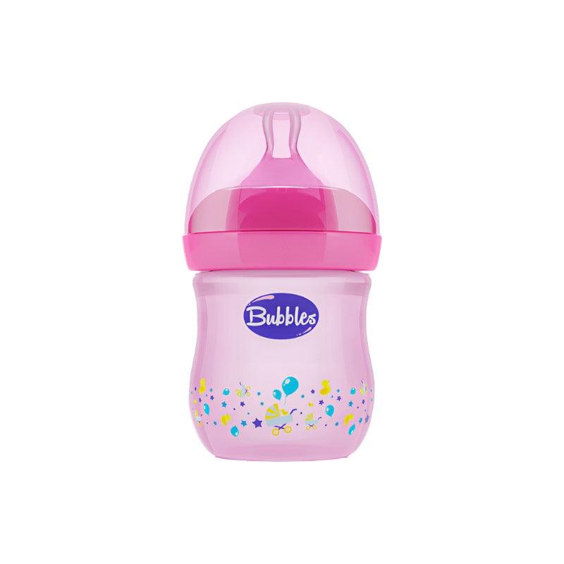 Bubbles natural feeding bottle without hand 150 ml - pink ( Style on bottle may vary )