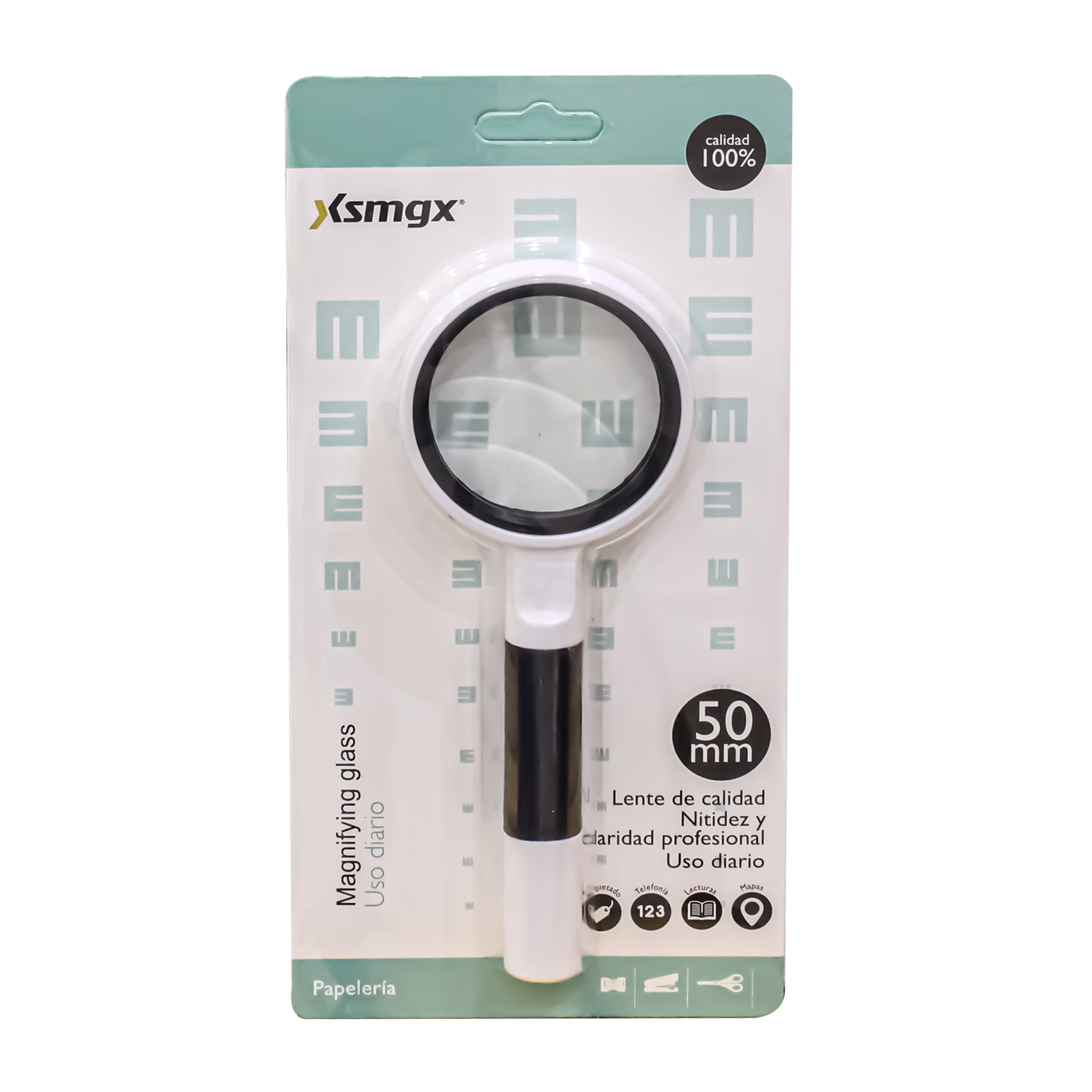 Xsmgx XSM-8050 High Quality Magnifier Size 50 mm For Office, Student - White Black