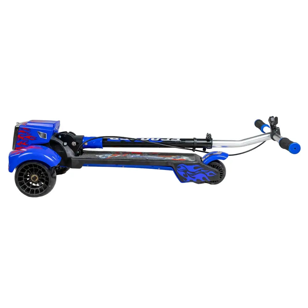 Kids 3-Wheel Scooter with LED Wheels & Adjustable Handlebar – Blue Flame Design