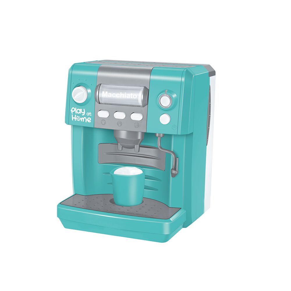 Play at Home Kids Coffee Machine Toy - Real Working Function Pretend Play Kitchen Set with Lights & Sound