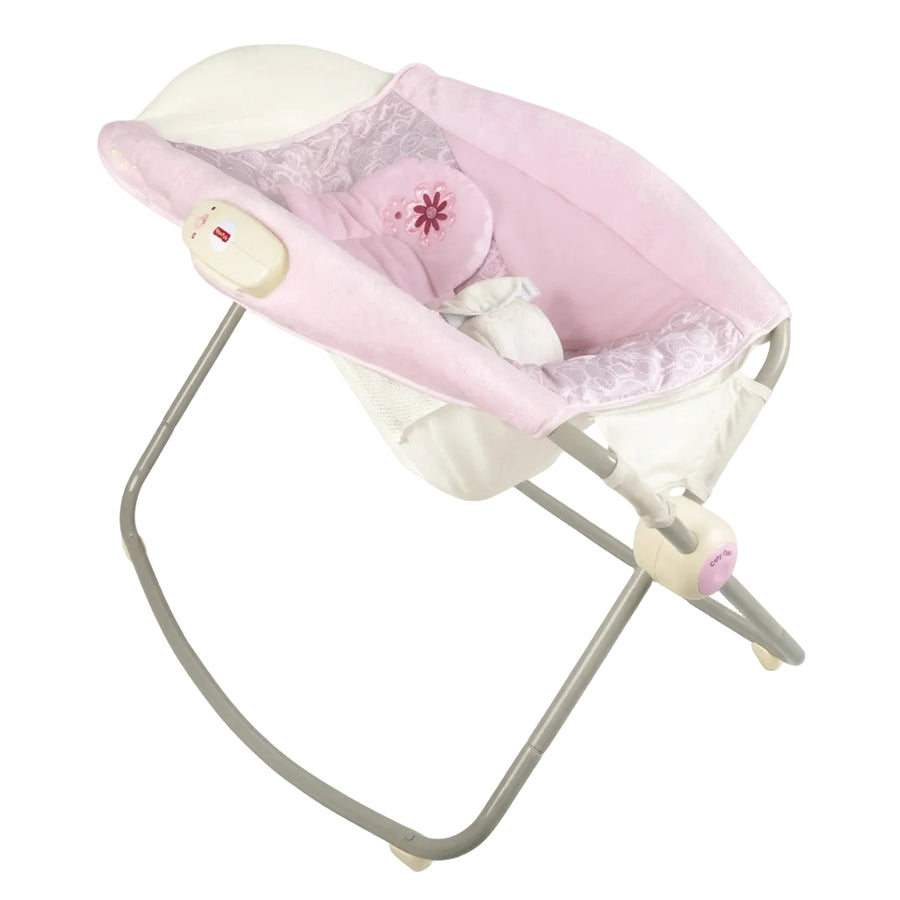 Deluxe Soft Pink Floral Baby Rocker &amp; Soothing Bouncer Chair