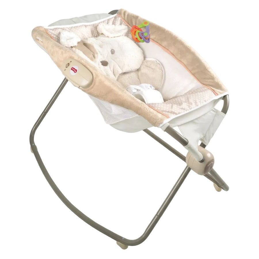 Deluxe Neutral Teddy Bunny Baby Rocker &amp; Soothing Bouncer Chair