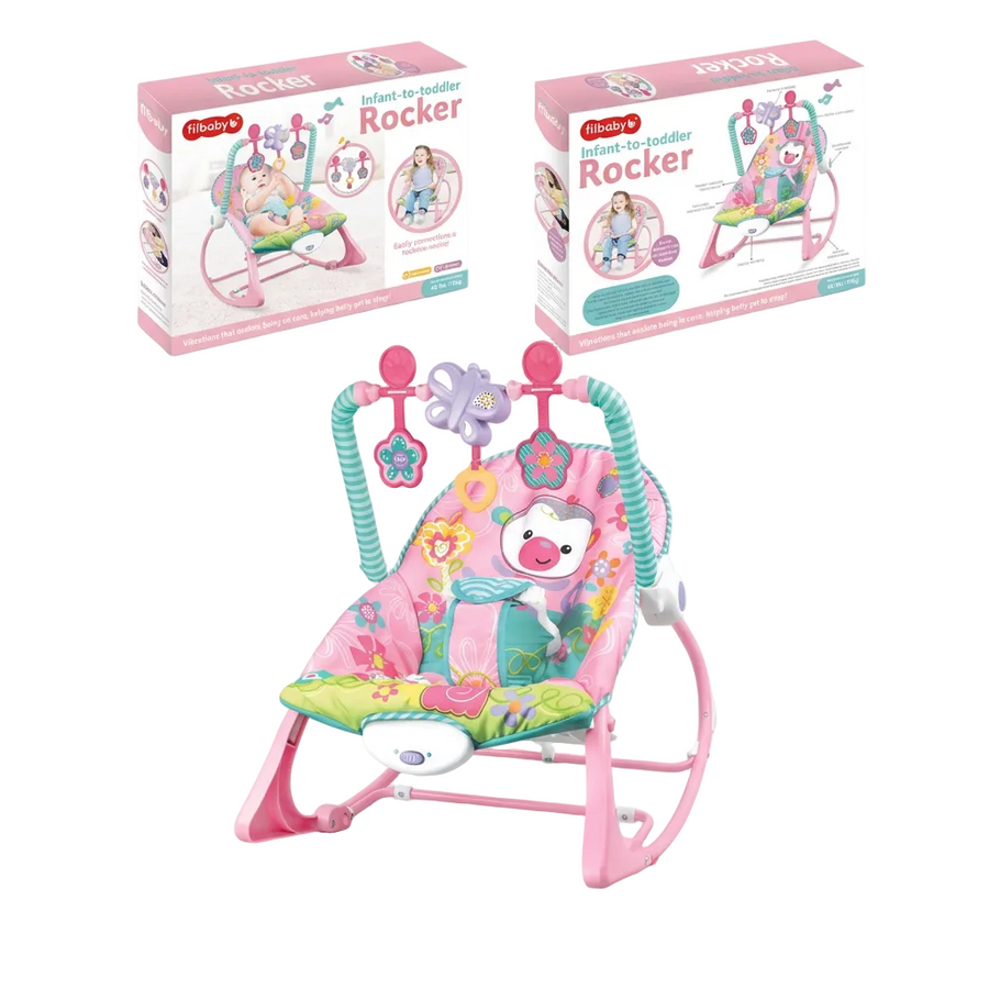 Filbaby Infant-to-Toddler Rocker (Pink Floral Theme)
